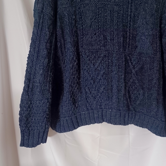 Denim & Supply Ralph Lauren Navy Cable Knit Sweater - Picture 2 of 4